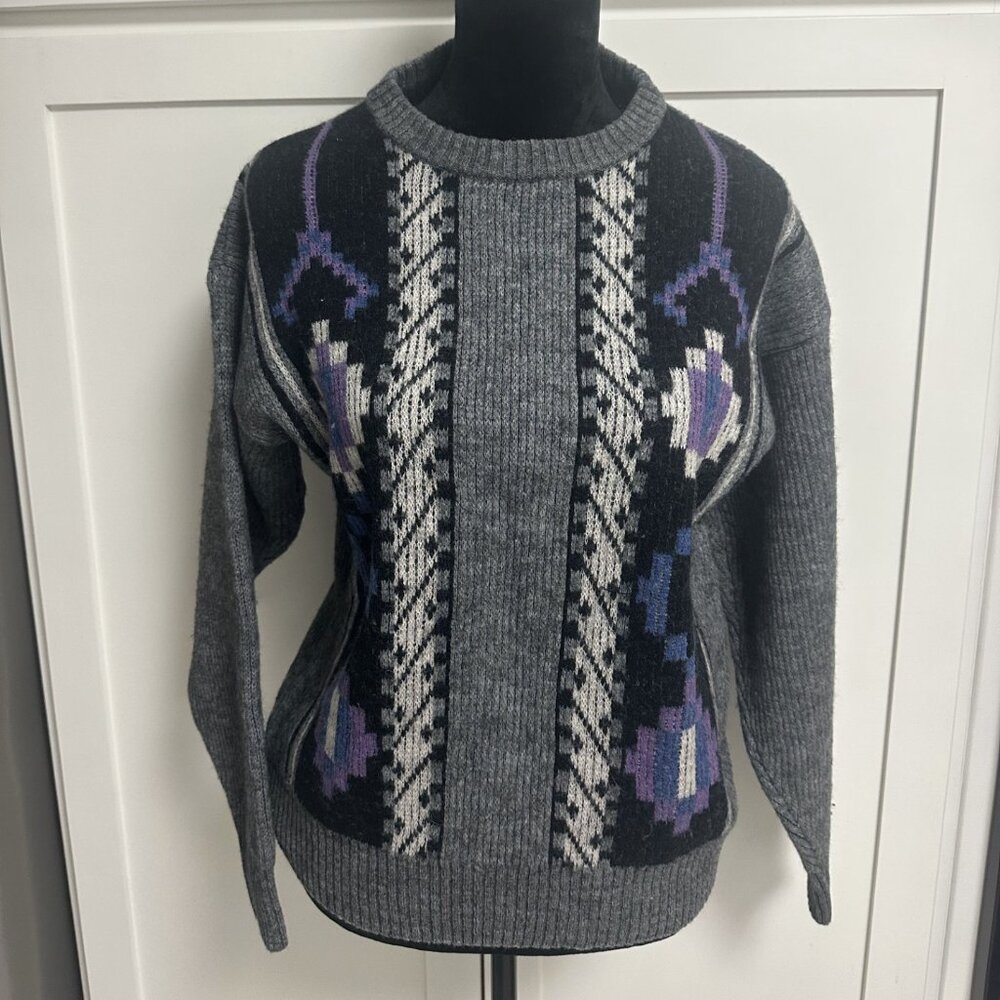 Vintage Method Men's Sweater Size M Geometric Abstract Multicolor Preppy